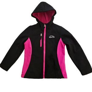 Mountain Xpedition Coat Jacket Girls Small 6-6X Black Pink Full Zip Hooded